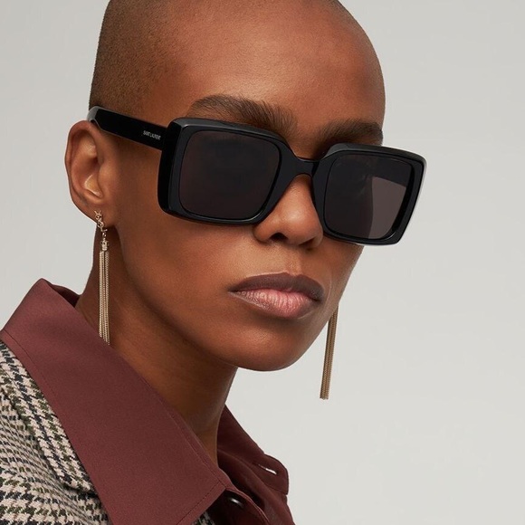 NEW SL497 001 SUNGLASSES SAINT LAURENT SL 497 001 WOMEN’S EYEWEAR - Picture 1 of 13